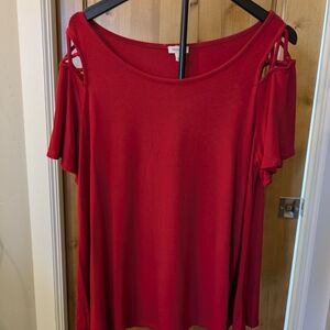 Westport Red Cold Shoulder Tee
